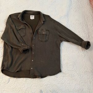 Olive Green Button-Up Shirt